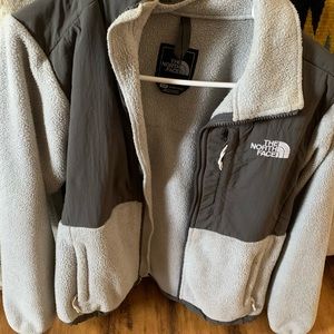 Women’s gray fleece North Face jacket
